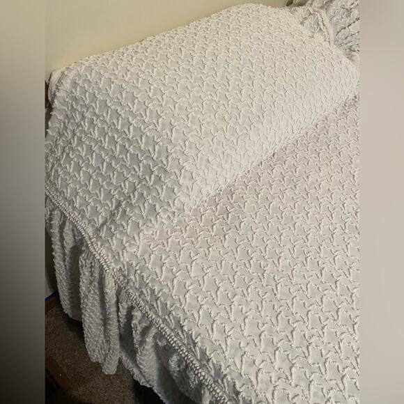 Final price* 50s chenille bedspread white - Picture 7 of 8